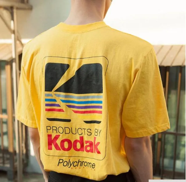 2022 Summer Men Women Tee INS Korea Retro Loose Wild Kodak Letter Short sleeved KODAK Cotton