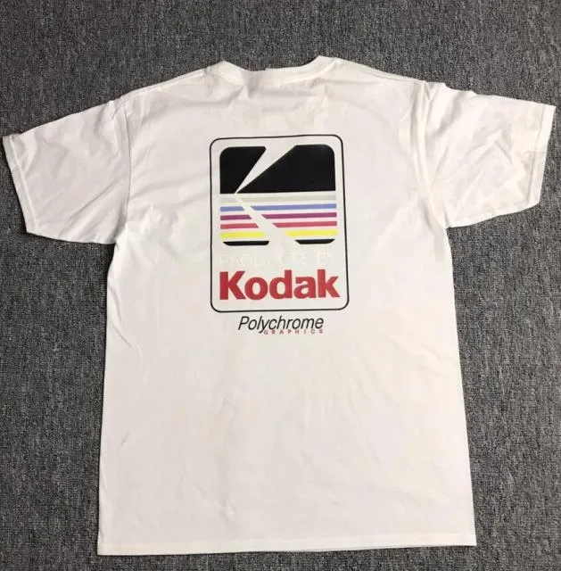 2022 Summer Men Women Tee INS Korea Retro Loose Wild Kodak Letter Short sleeved KODAK Cotton