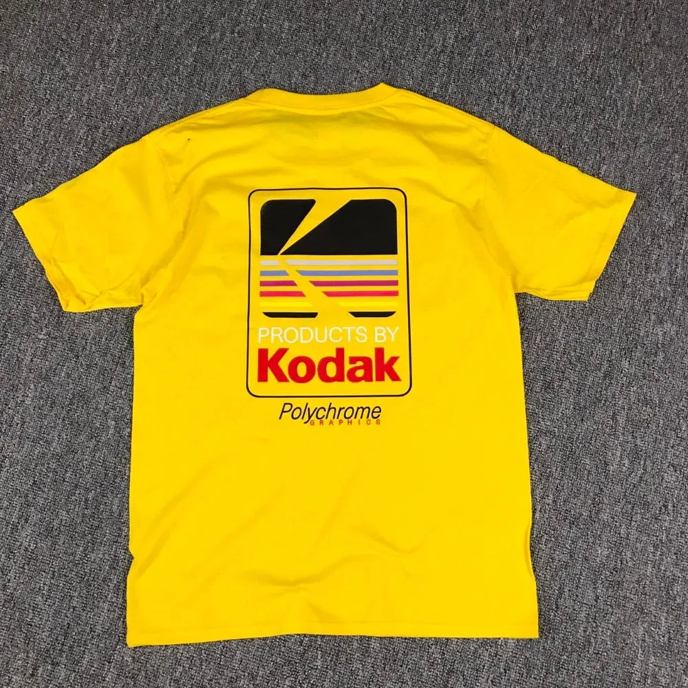 2022 Summer Men Women Tee INS Korea Retro Loose Wild Kodak Letter Short sleeved KODAK Cotton