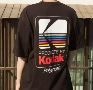 2022 Summer Men Women Tee INS Korea Retro Loose Wild Kodak Letter Short sleeved KODAK Cotton