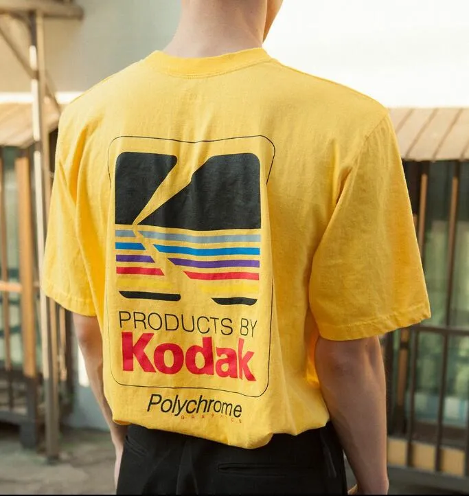 2022 Summer Men Women Tee INS Korea Retro Loose Wild Kodak Letter Short sleeved KODAK Cotton