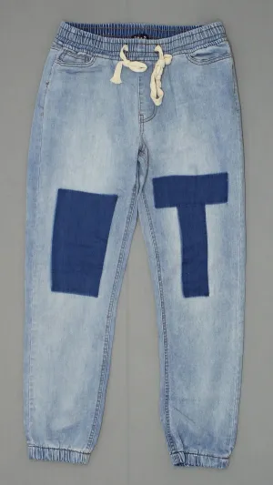 36 Point 5 Women's Elastic Washed Denim Joggers Jeans