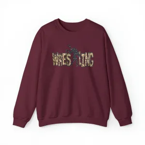 3Blues Designs |   Hazel Blues® |  Wrestling Faux Chenille Sequin Patches Sweatshirt: Gold