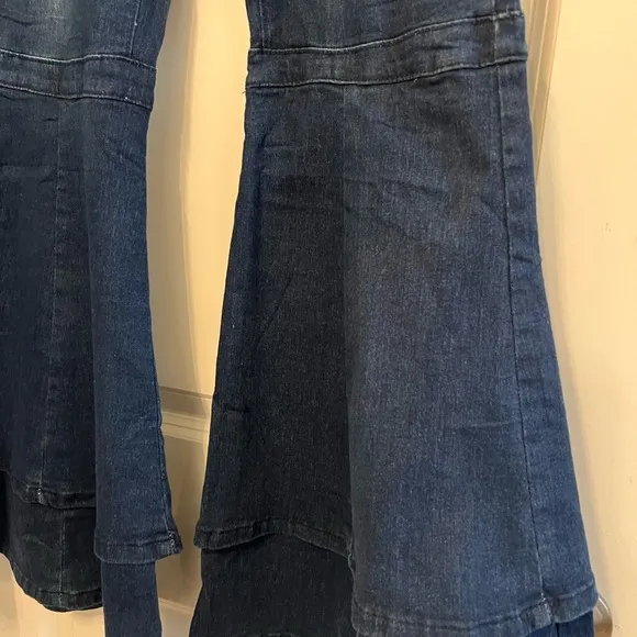 80s inspired, distressed, bell bottom jeans