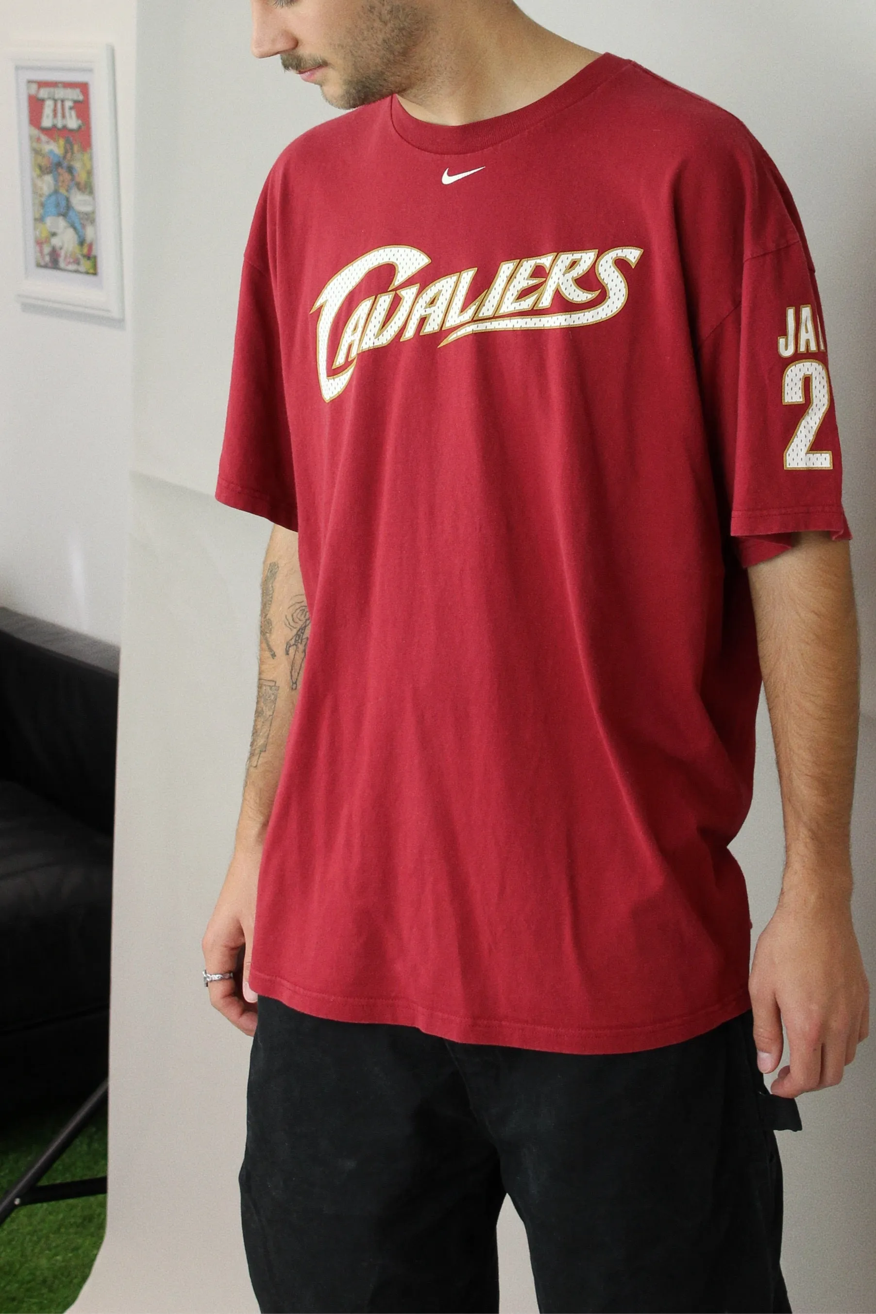 90's Nike Cleveland Cavaliers NBA Lebron James #23 Vintage T-Shirt Size XL