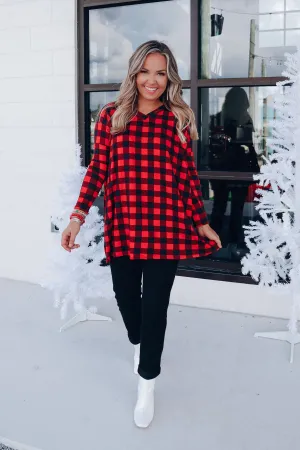 Abigail Checkered Tunic - Red