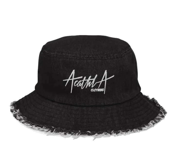 Acathla Distressed denim bucket hat