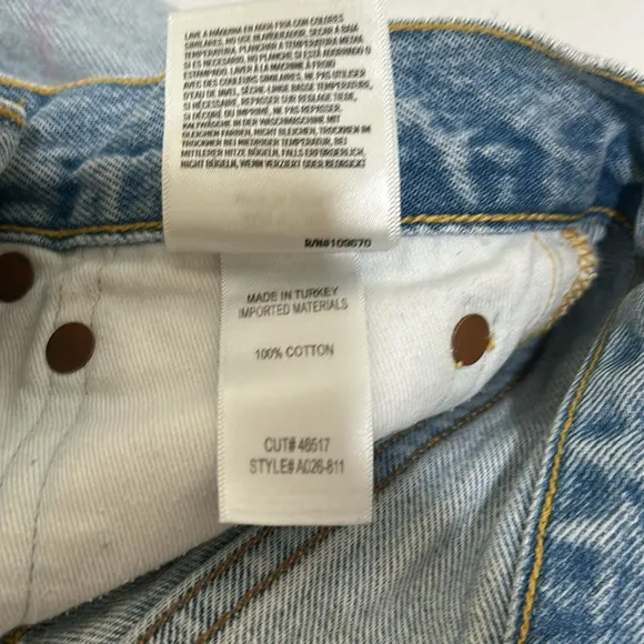 AGOLDE CUTOFF DENIM JEAN SHORT BLUE DISTRESSED MID RISE WOMEN SIZE 23