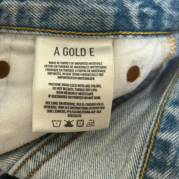 AGOLDE CUTOFF DENIM JEAN SHORT BLUE DISTRESSED MID RISE WOMEN SIZE 23