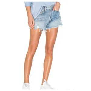 Agolde Sz 30 Parker Vintage Cut Off Distressed Button Fly Denim Shorts