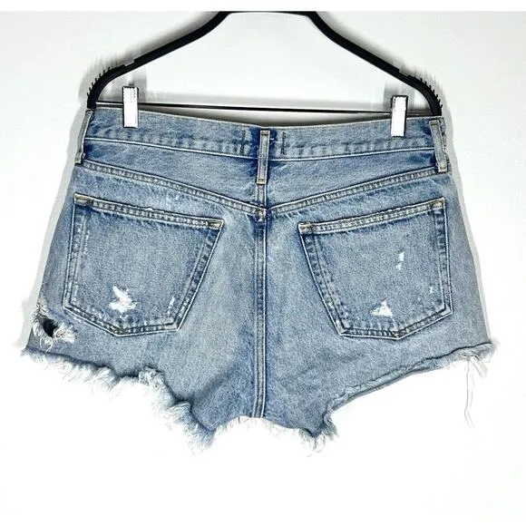Agolde Sz 30 Parker Vintage Cut Off Distressed Button Fly Denim Shorts