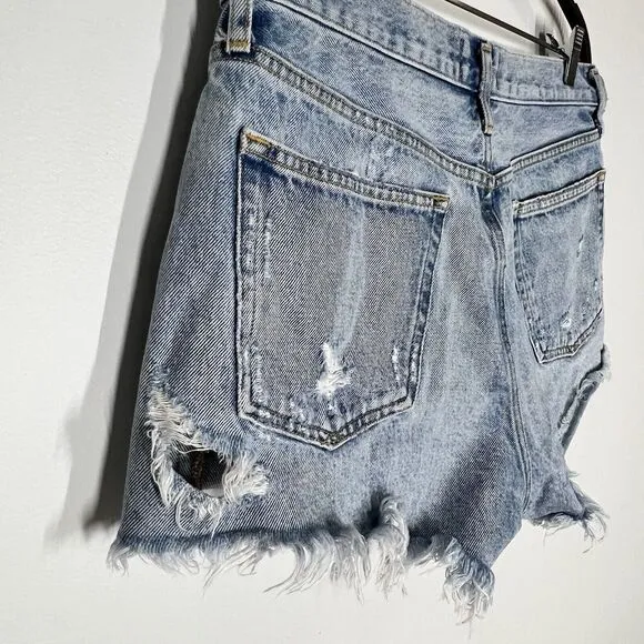 Agolde Sz 30 Parker Vintage Cut Off Distressed Button Fly Denim Shorts