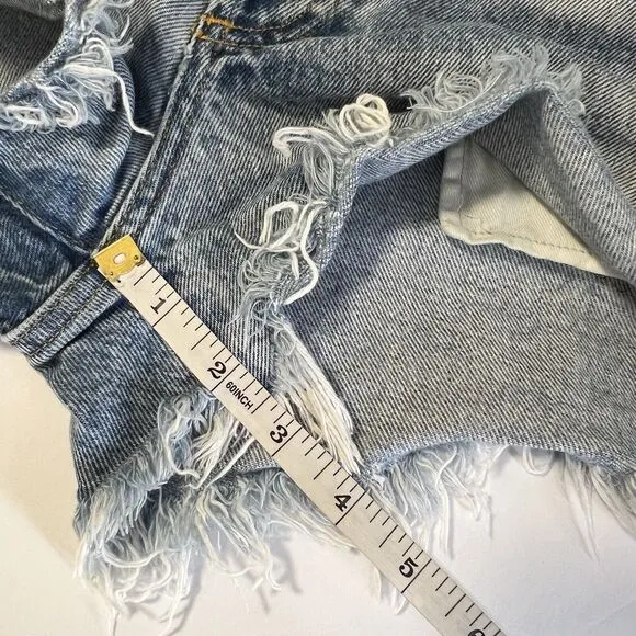 Agolde Sz 30 Parker Vintage Cut Off Distressed Button Fly Denim Shorts