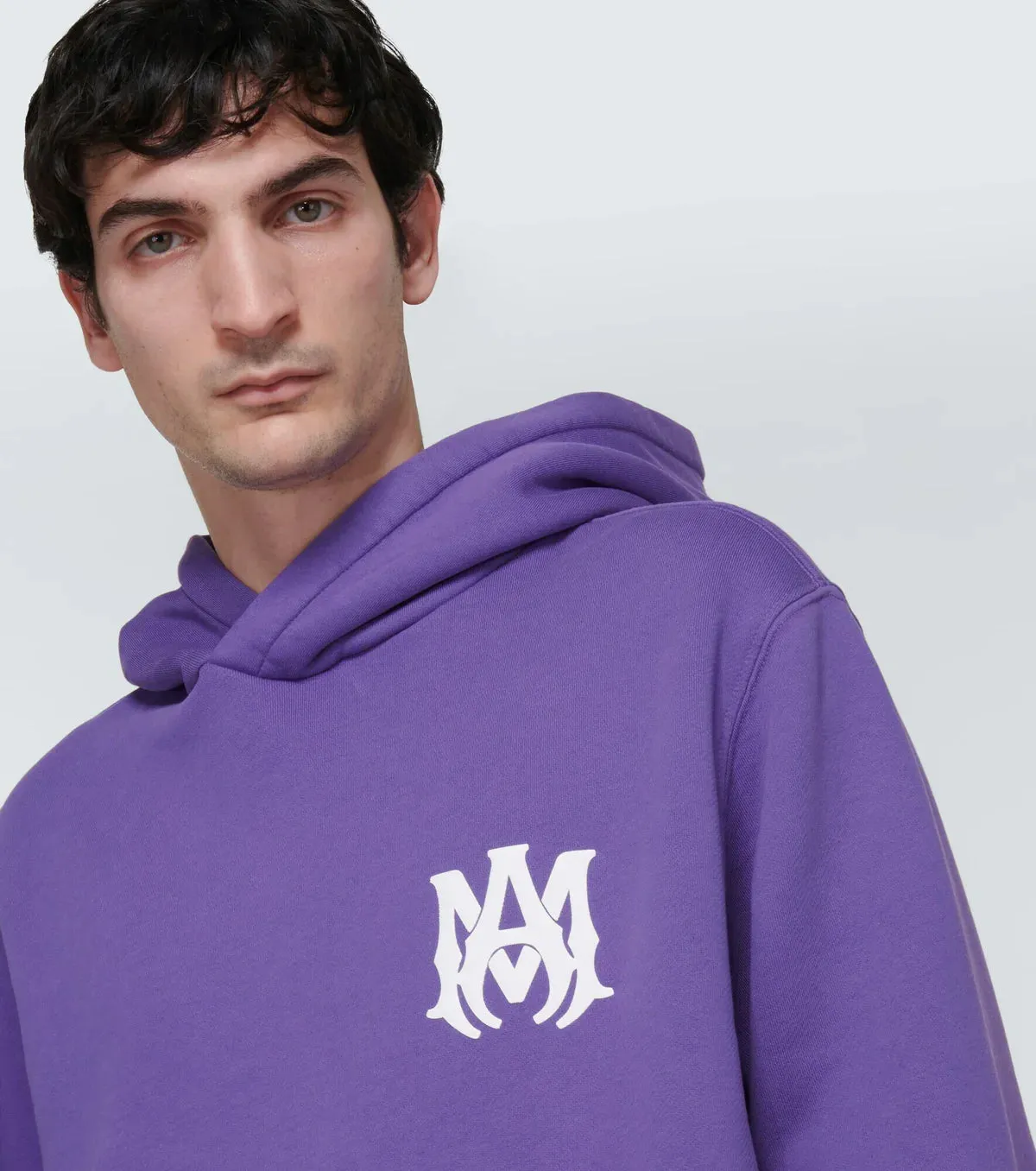 Amiri Mens Logo Cotton Purple Hoodie