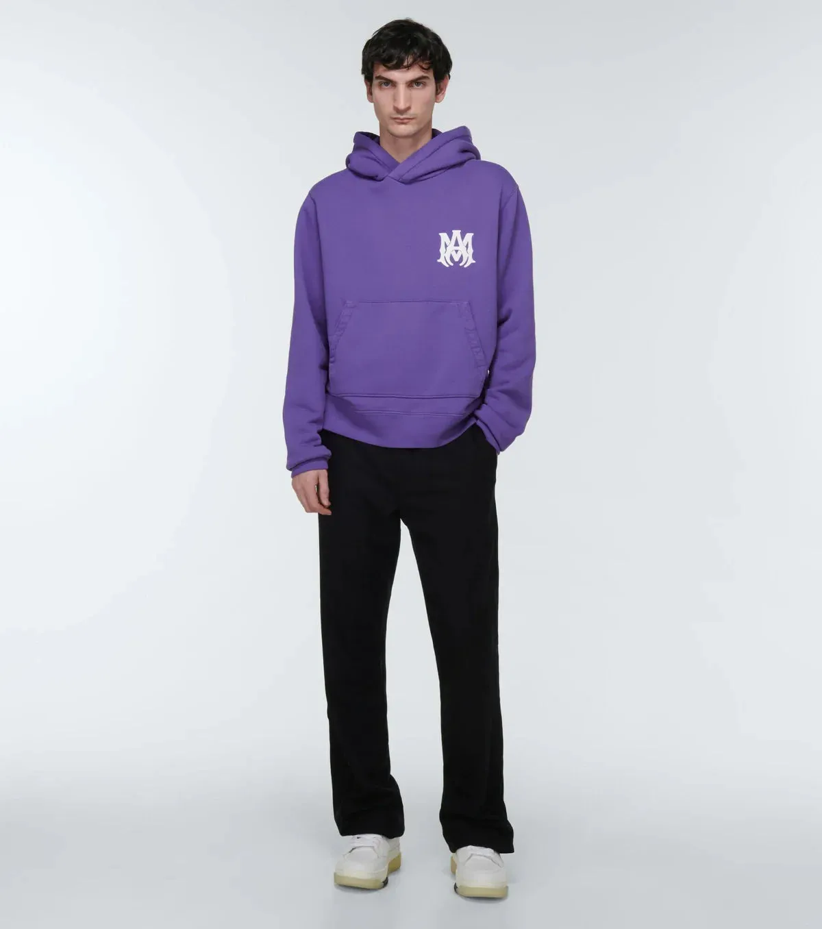 Amiri Mens Logo Cotton Purple Hoodie