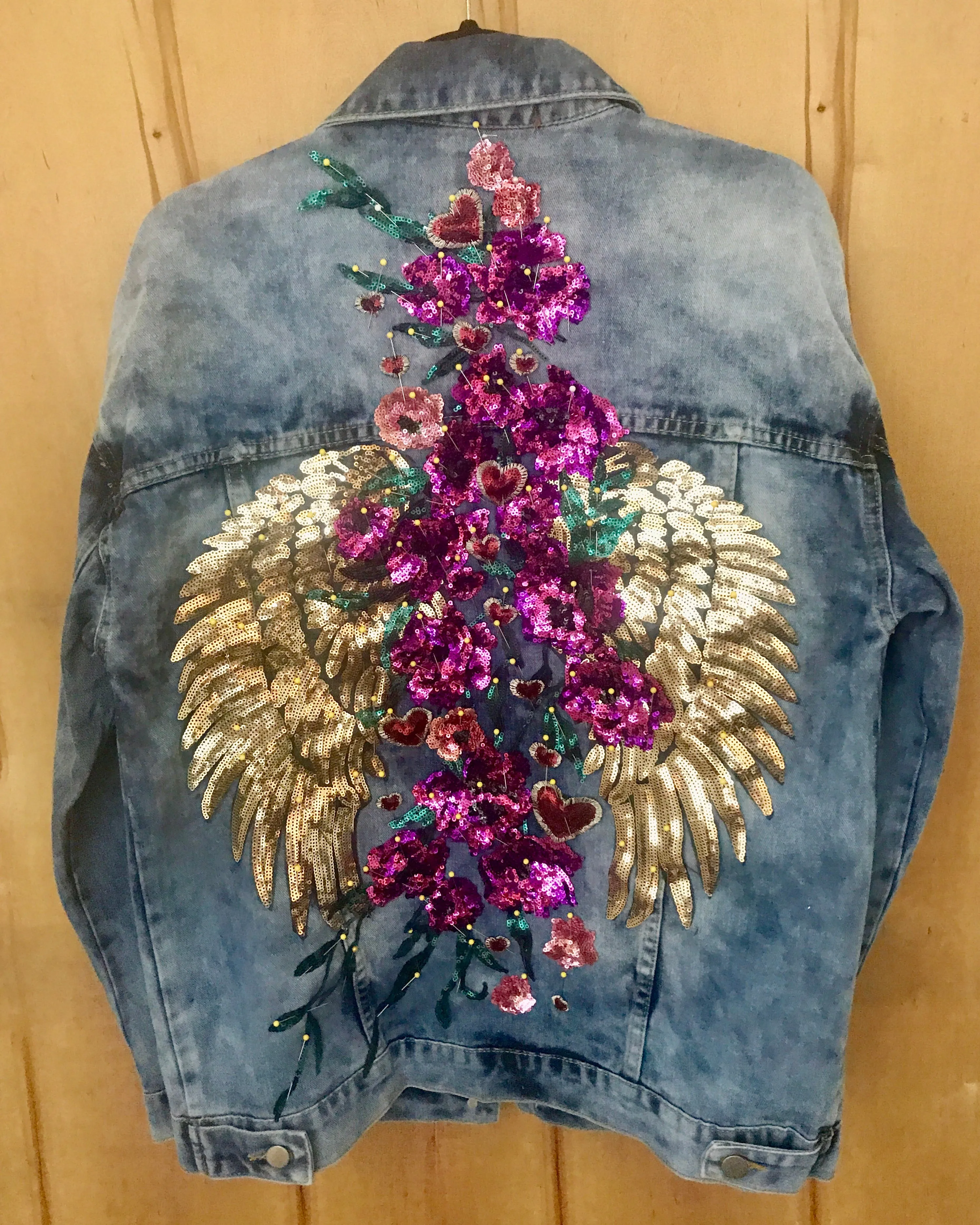 Angels Purple Denim Jacket OVERSIZED