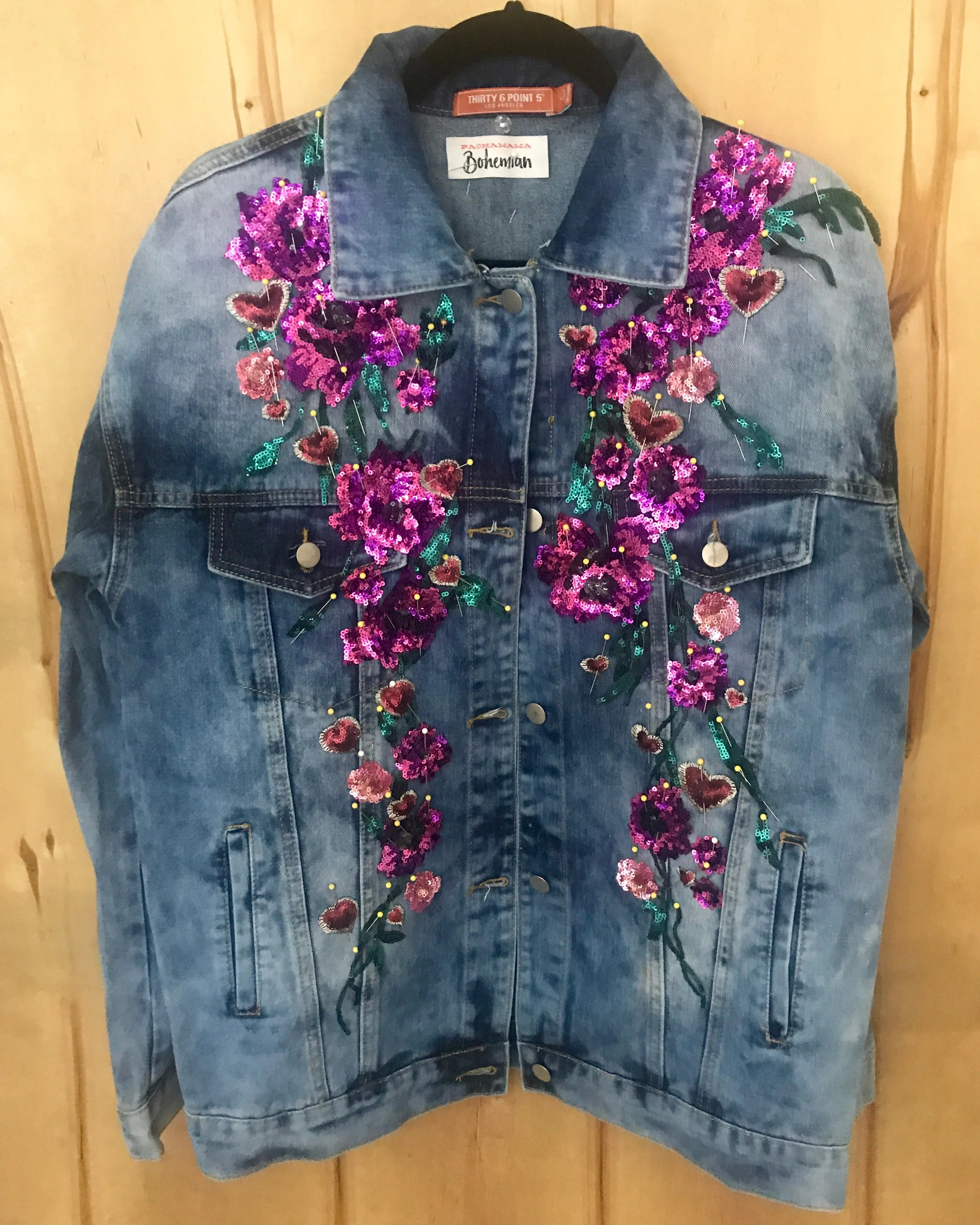Angels Purple Denim Jacket OVERSIZED