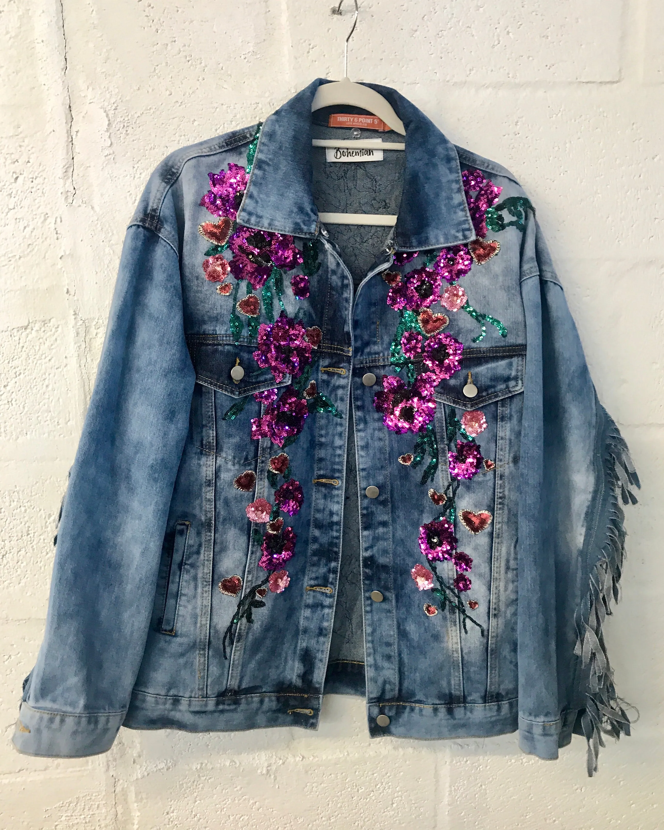 Angels Purple Denim Jacket OVERSIZED