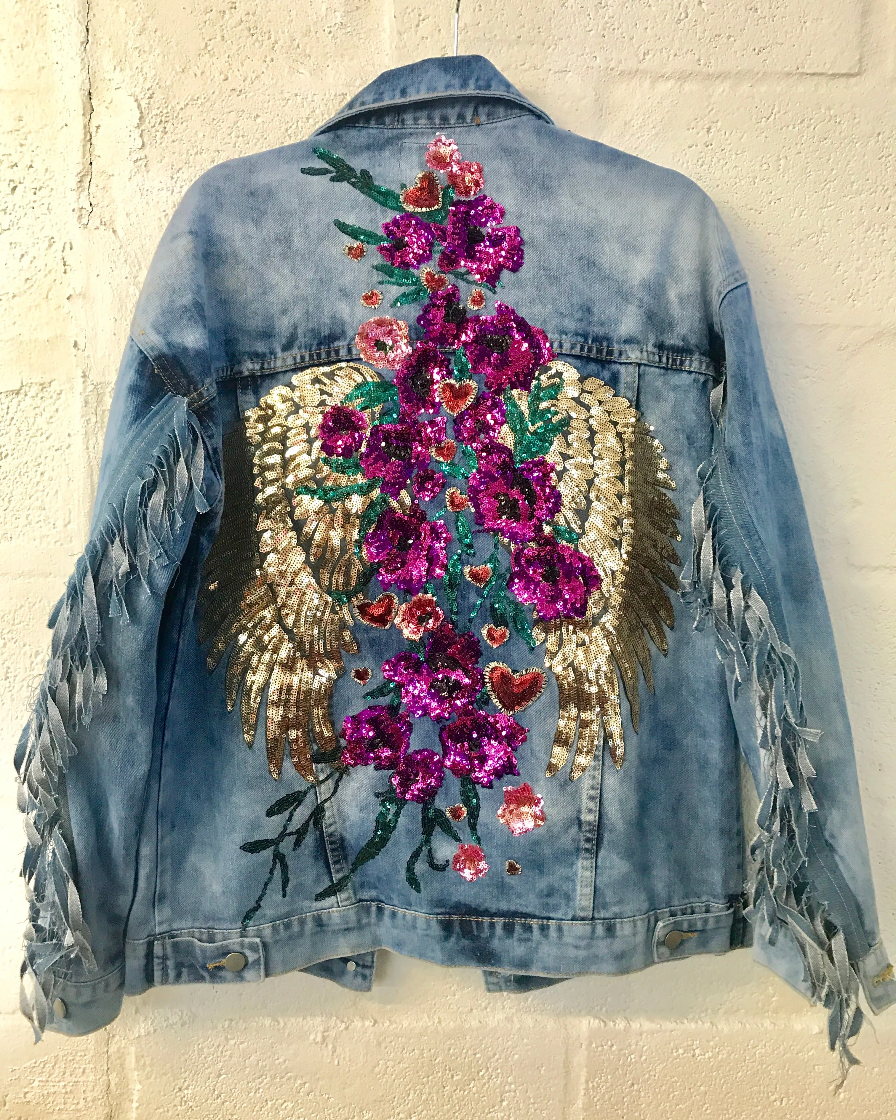 Angels Purple Denim Jacket OVERSIZED