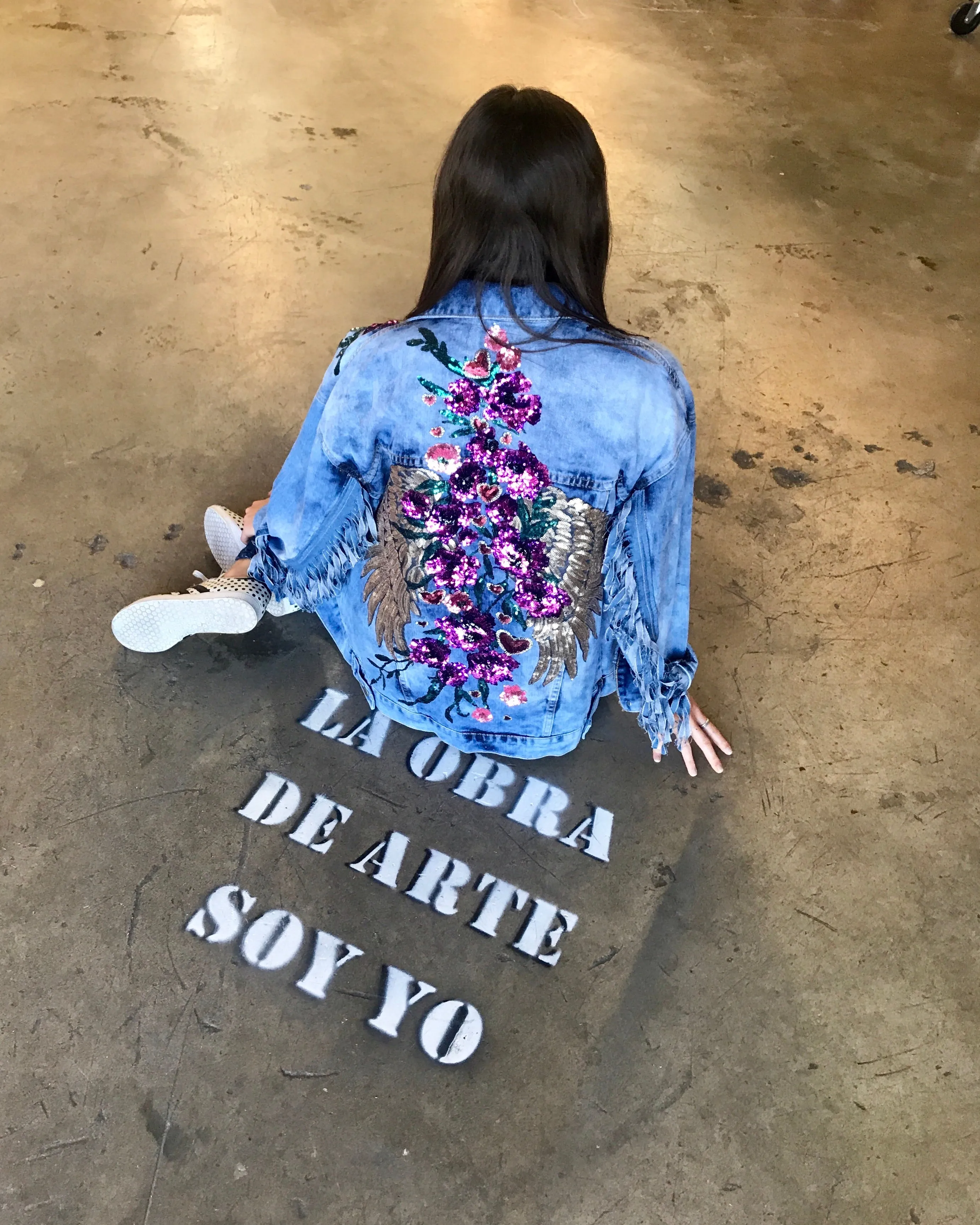 Angels Purple Denim Jacket OVERSIZED