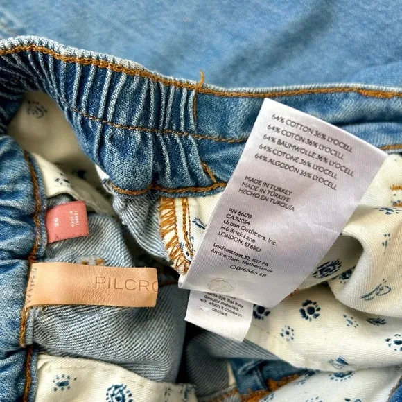 Anthropologie Pilcro Beach Cargo Mid-Rise Barrel Jeans Joggers Size 26