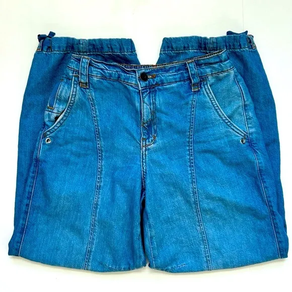 Anthropologie Pilcro Beach Cargo Mid-Rise Barrel Jeans Joggers Size 26