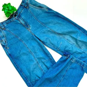 Anthropologie Pilcro Beach Cargo Mid-Rise Barrel Jeans Joggers Size 26
