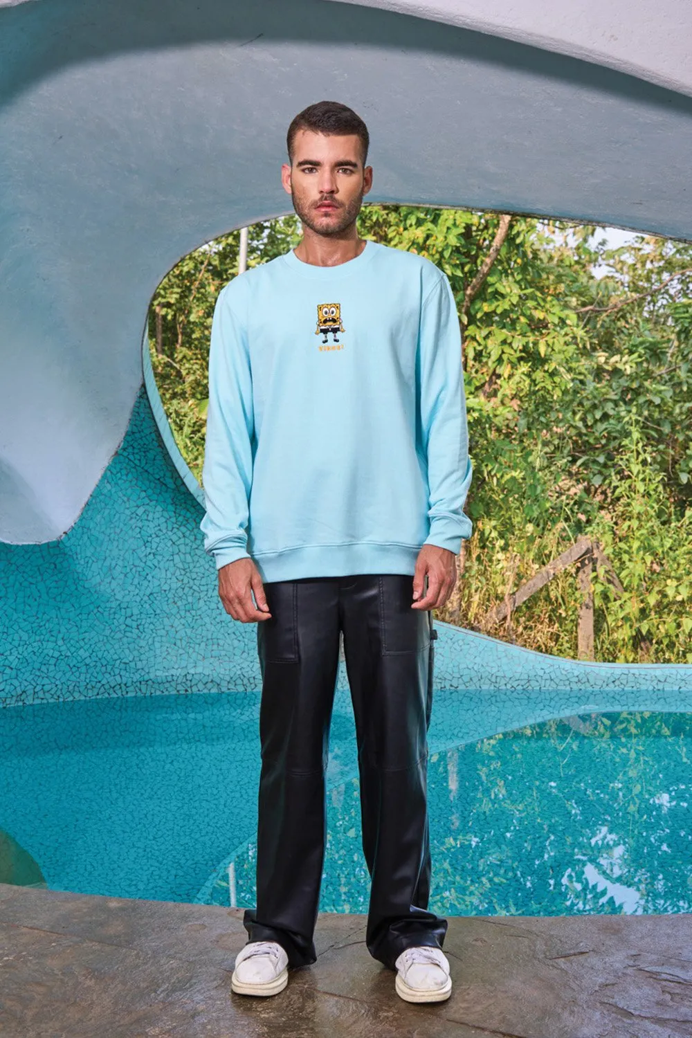 Aqua Shaken SpongeBob Oversized Sweatshirt