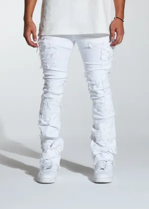 Arch Stacked Flare Denim (White Distess)