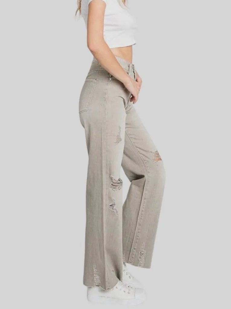Astonished Distressed Denim: Light Grey