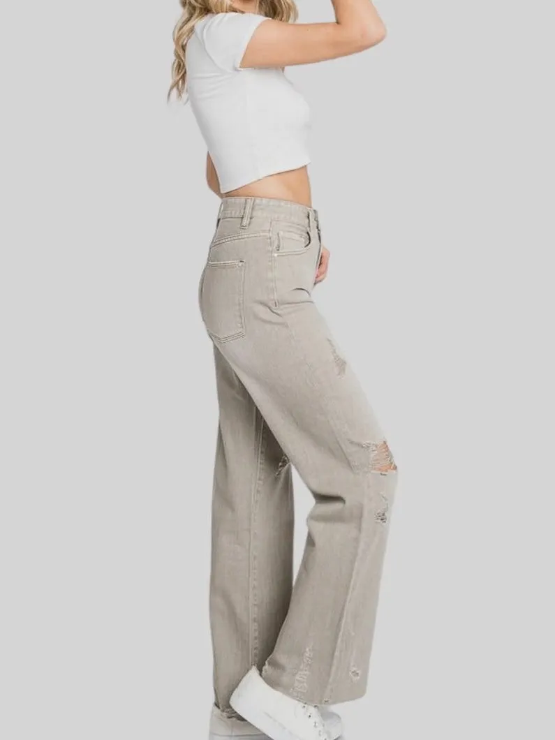 Astonished Distressed Denim: Light Grey