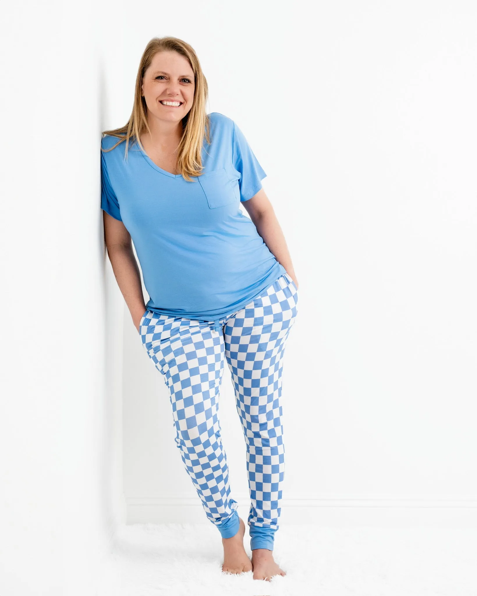 Azure Checks Adult Joggers