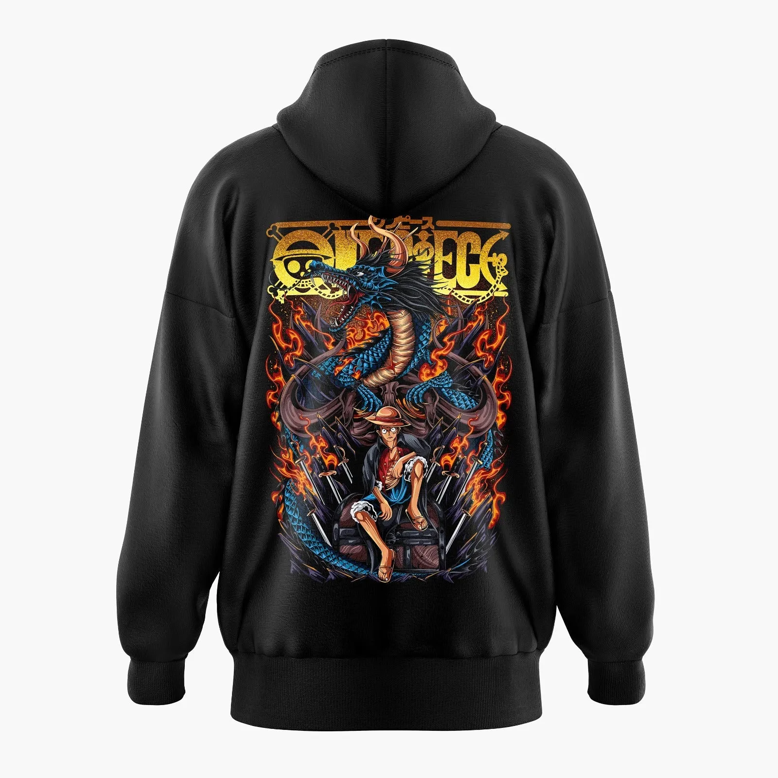 Azure Dragon Kaidou vs Monkey D Luffy One Piece Oversized Hoodie