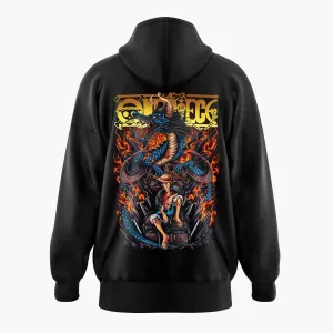 Azure Dragon Kaidou vs Monkey D Luffy One Piece Oversized Hoodie