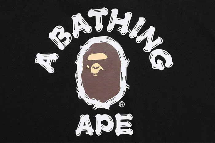 BAPE College Relaxed T-Shirts White/Black