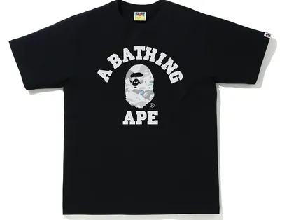 Bape Space Camo Print College Tee Mens Style : 009439
