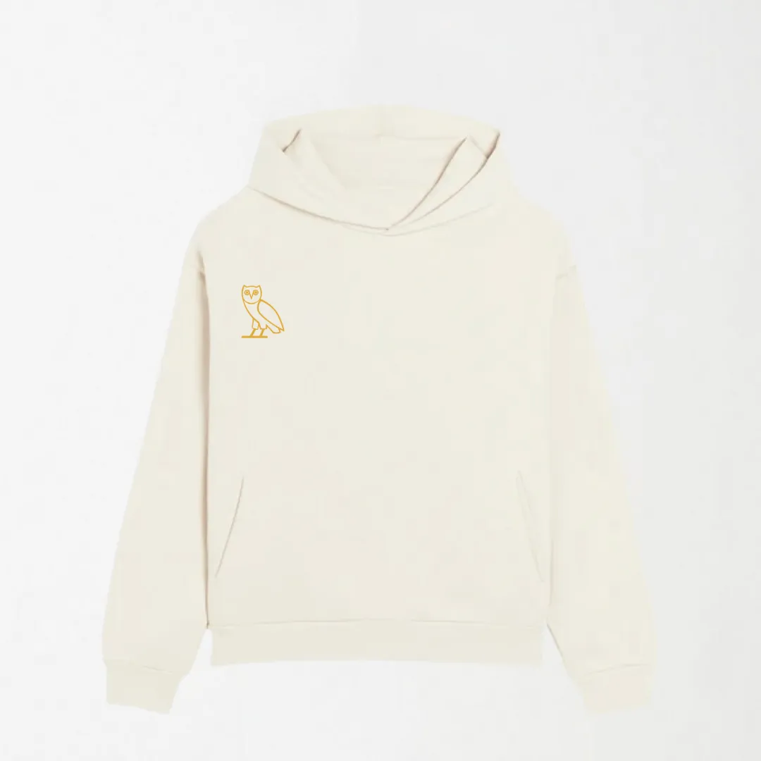Beige Owl - Off White Graphic Hoodie