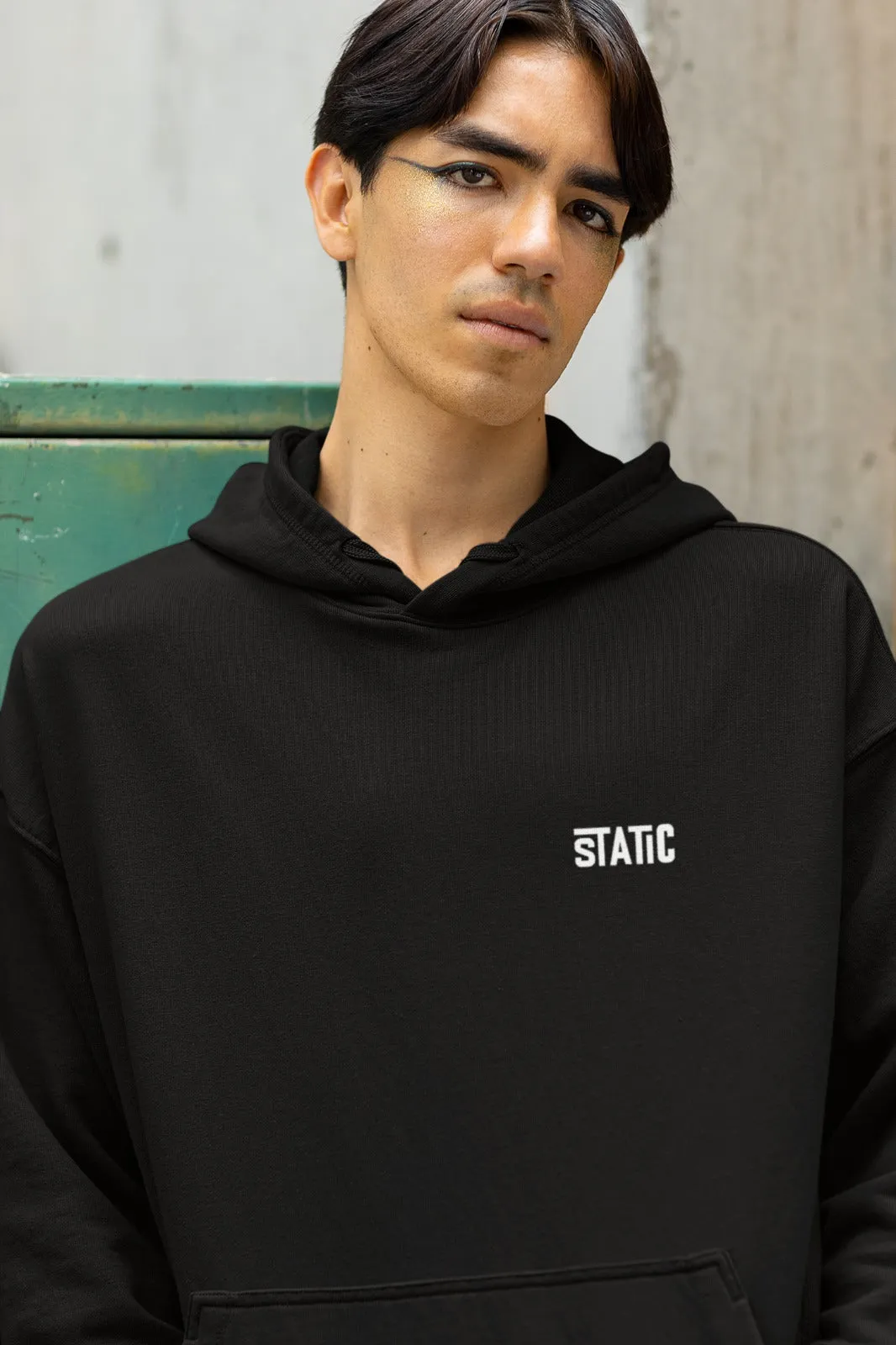 Black & White Denji & Pochita with Chainsaw Oversized Hoodie
