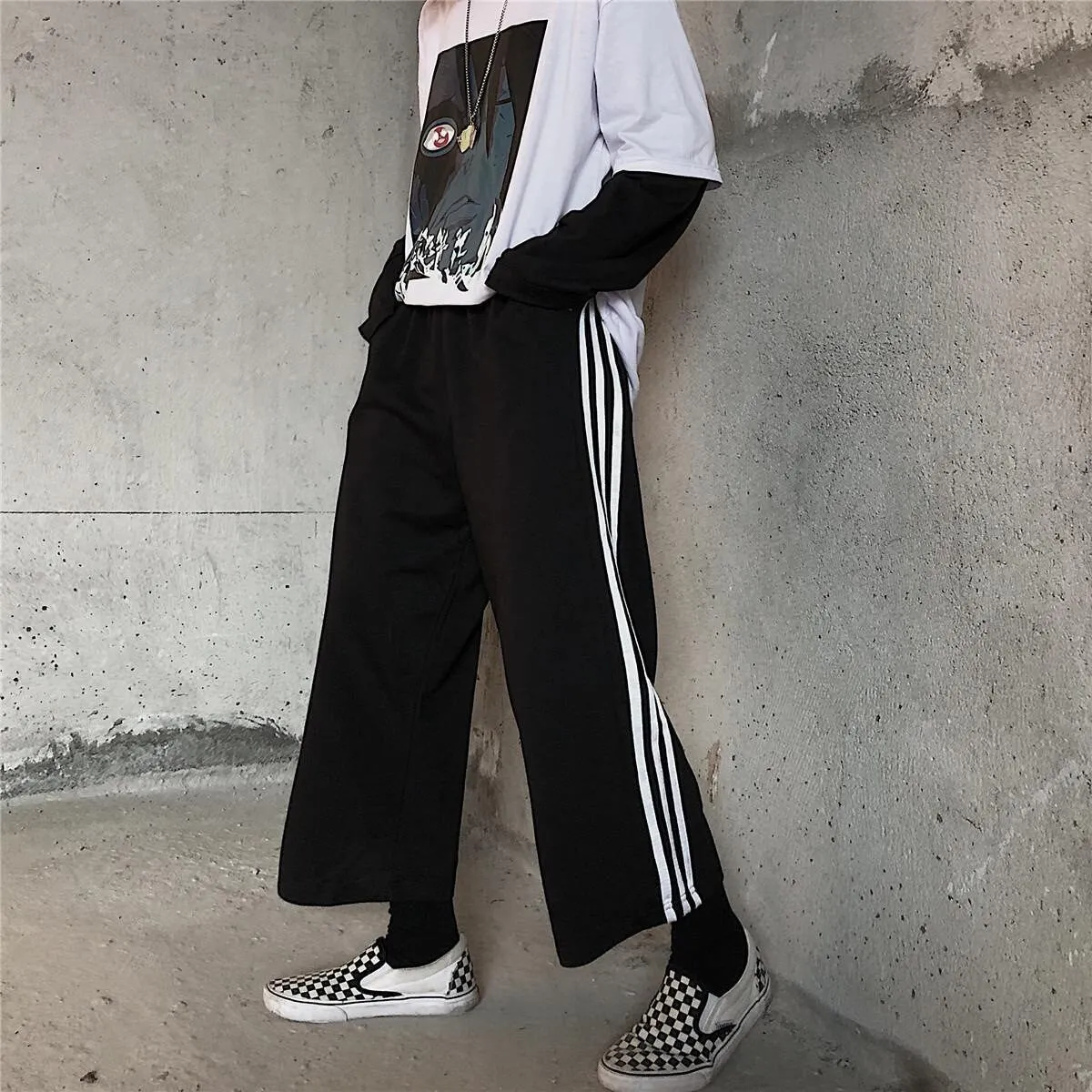 Black Contrast White Stripped Jogger