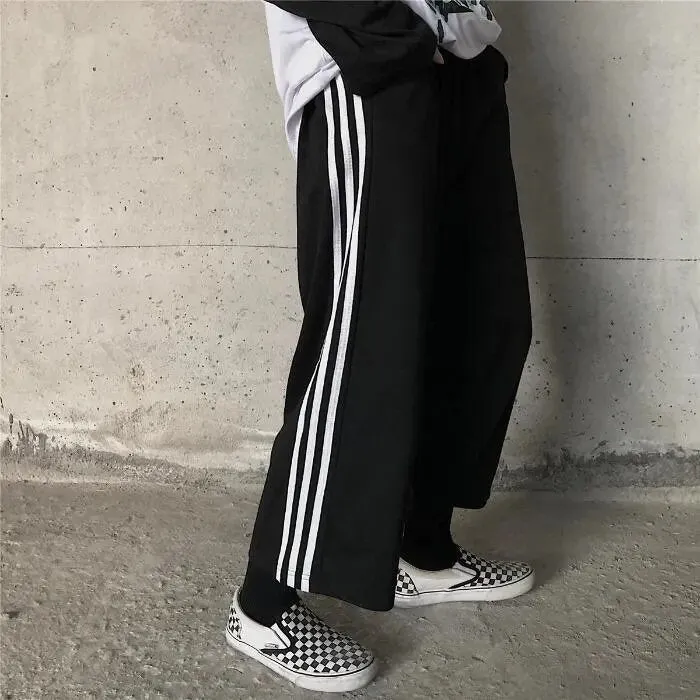 Black Contrast White Stripped Jogger