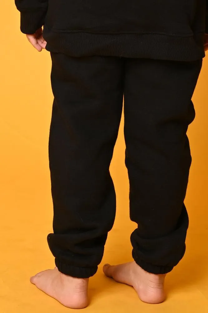 BLACK FLEECE WARM JOGGER - BLACK