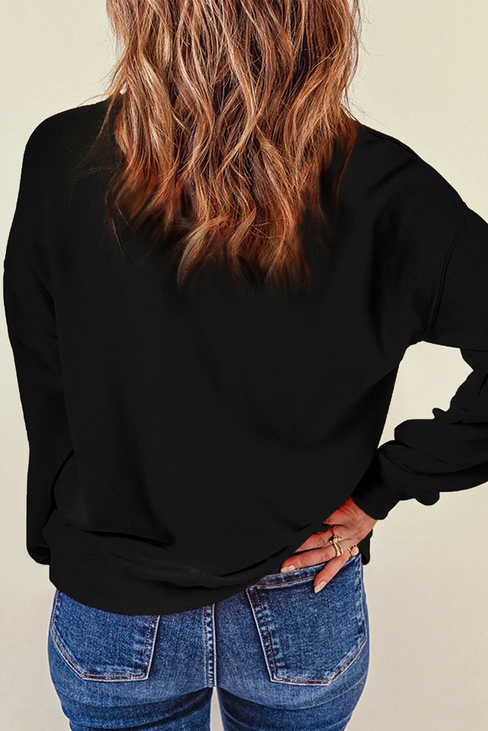 Black Glitter Mardi Gras Nutcracker Patch Sweatshirt