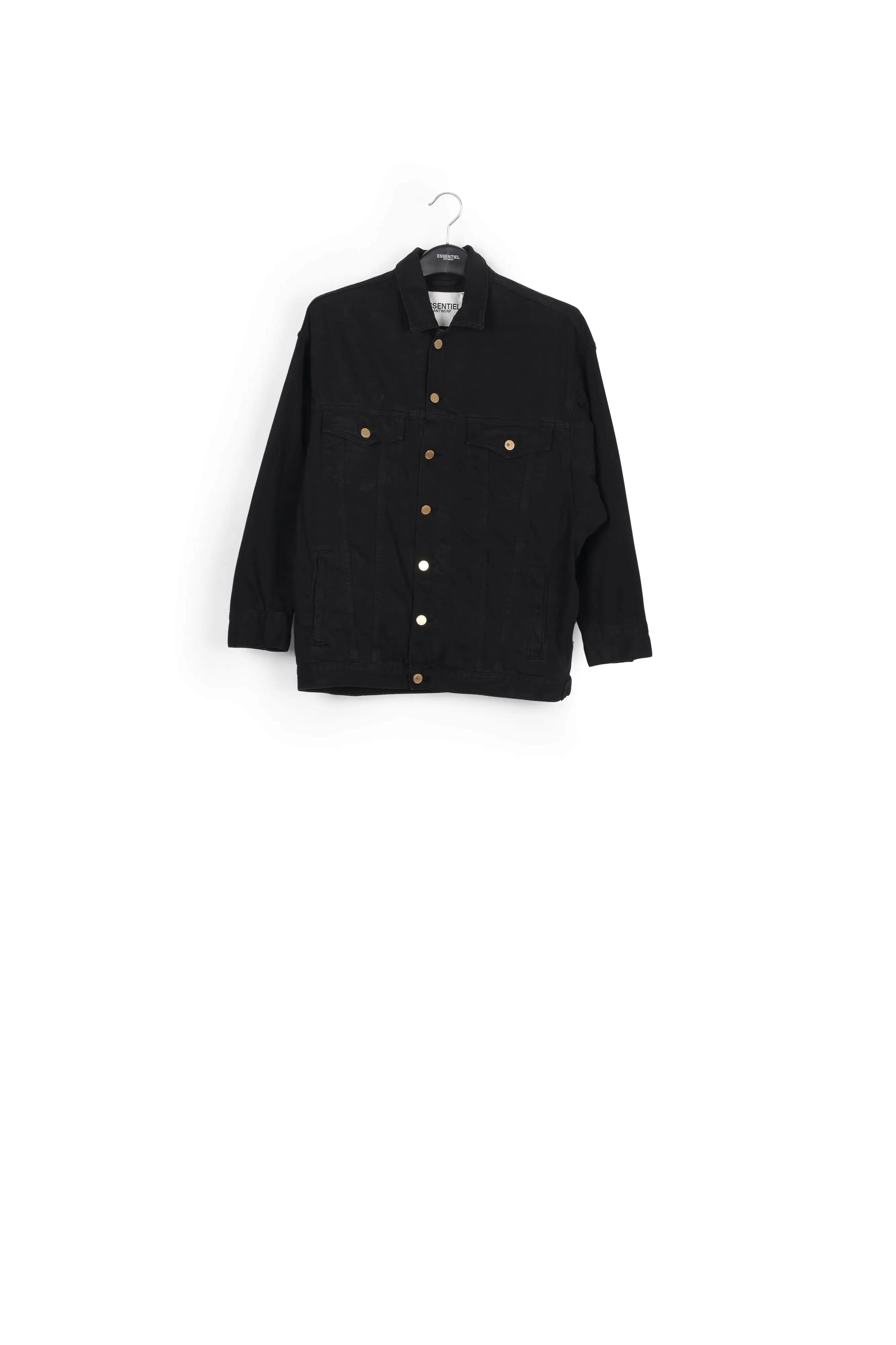 Black oversized denim jacket