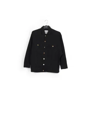 Black oversized denim jacket