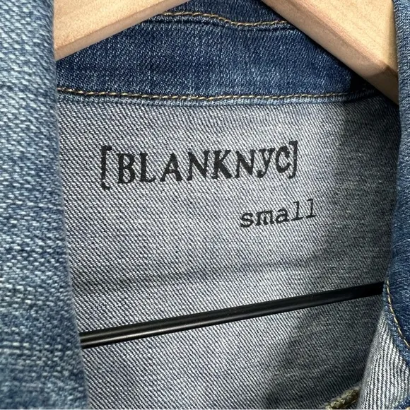 BlankNYC Acid Wash Distressed &amp; Raw Edge Denim Vest