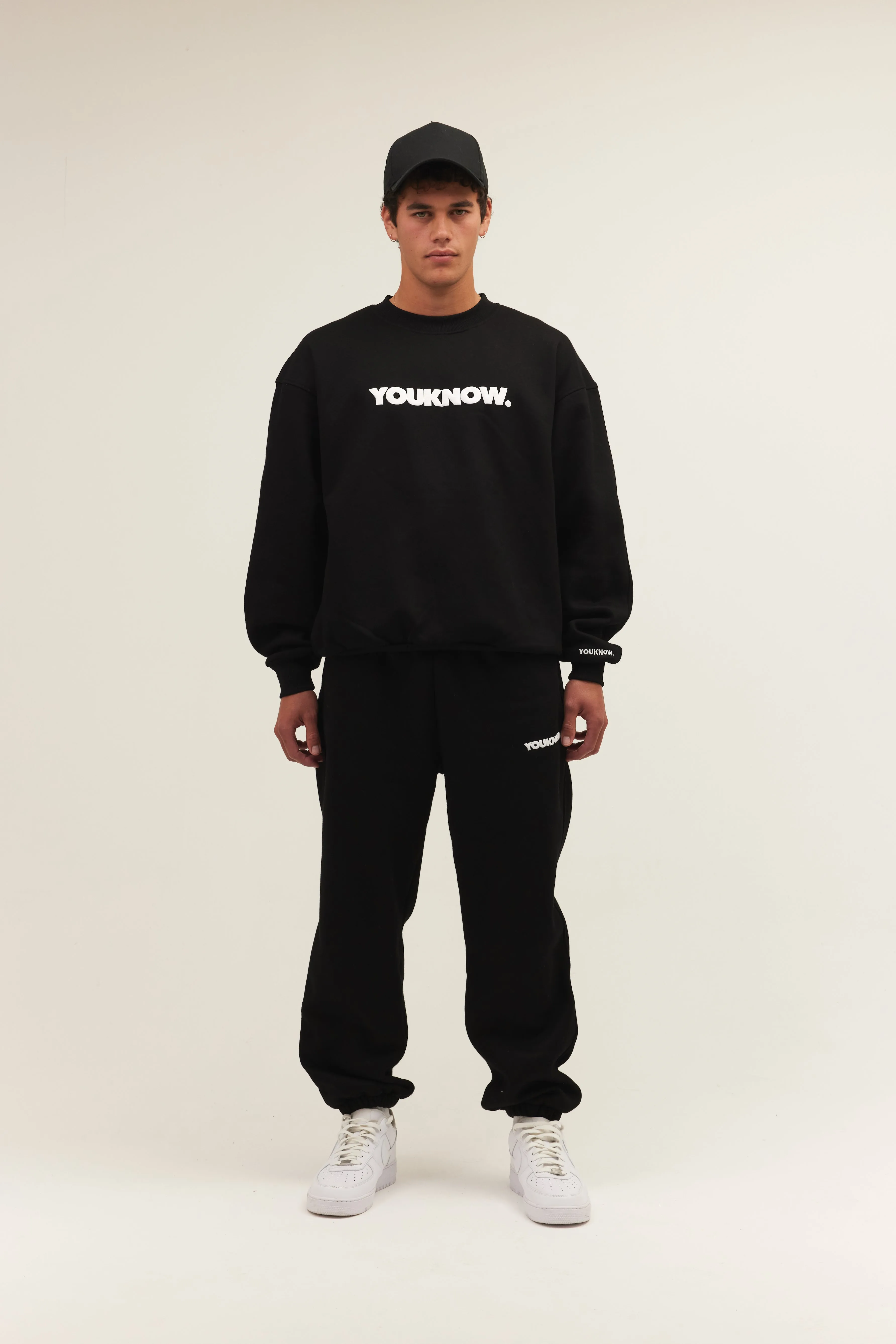 BLOCK CUFFED SWEATPANTS | Black