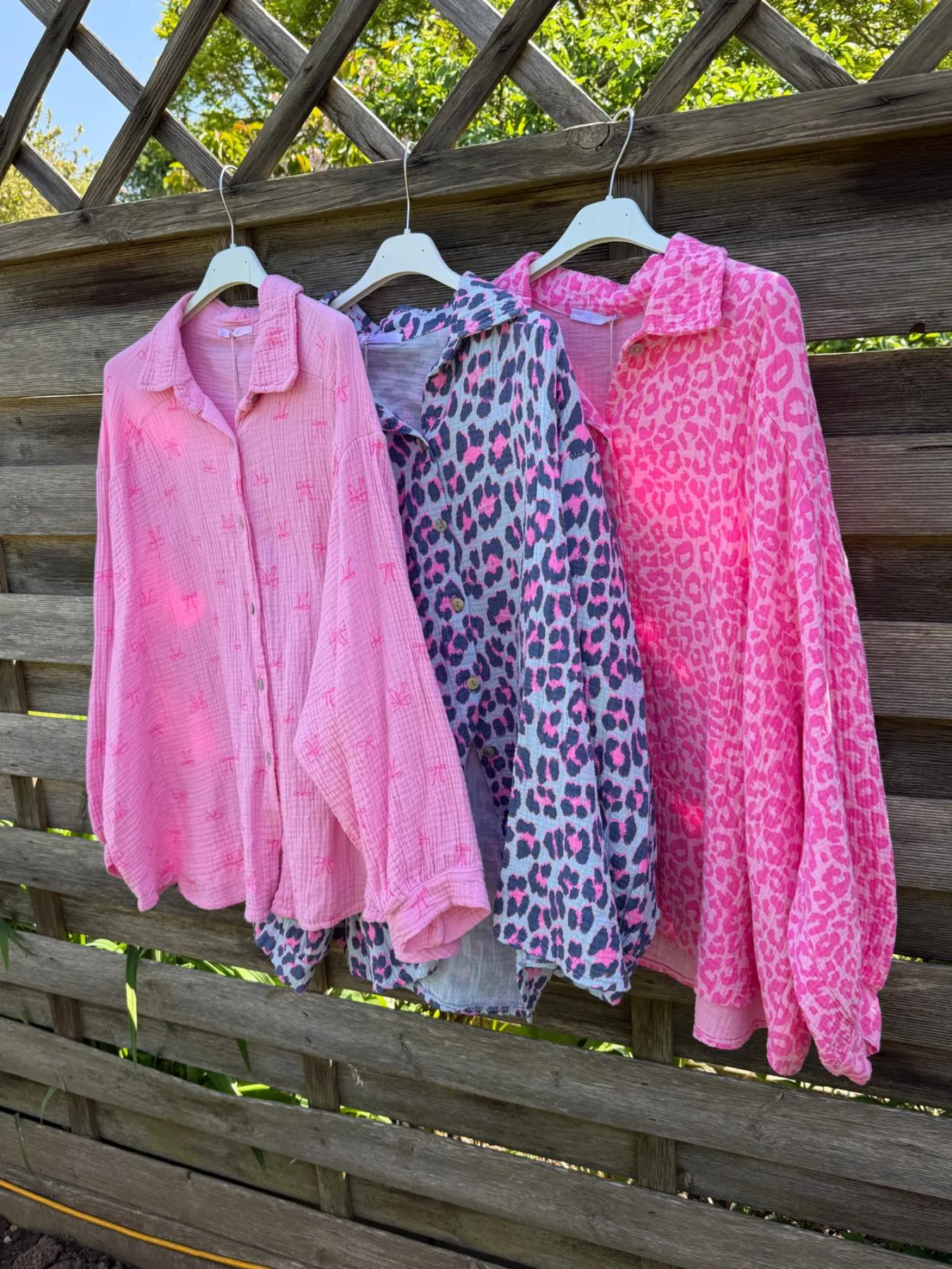 Blue Leopard Oversized Cheesecloth Shirt