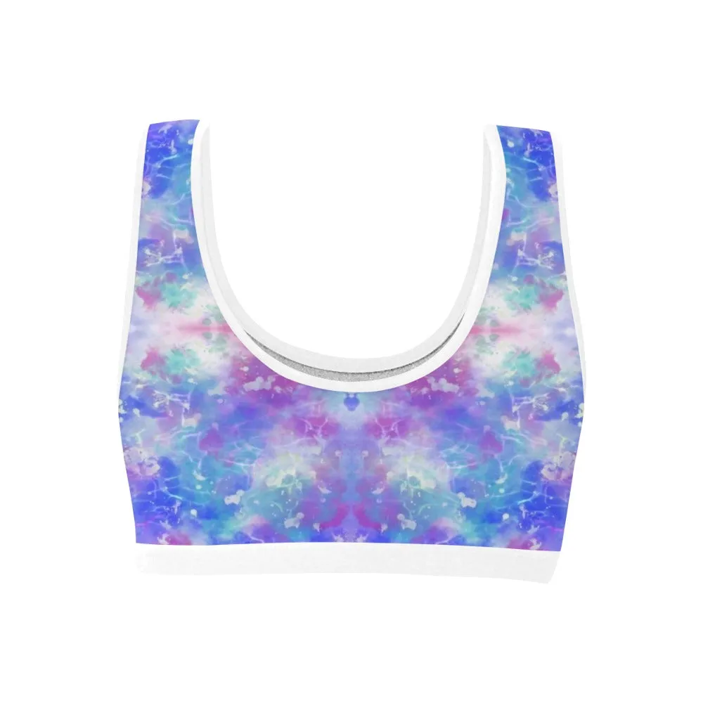 Blue Pink Aqua Sports Top up to 3 XL