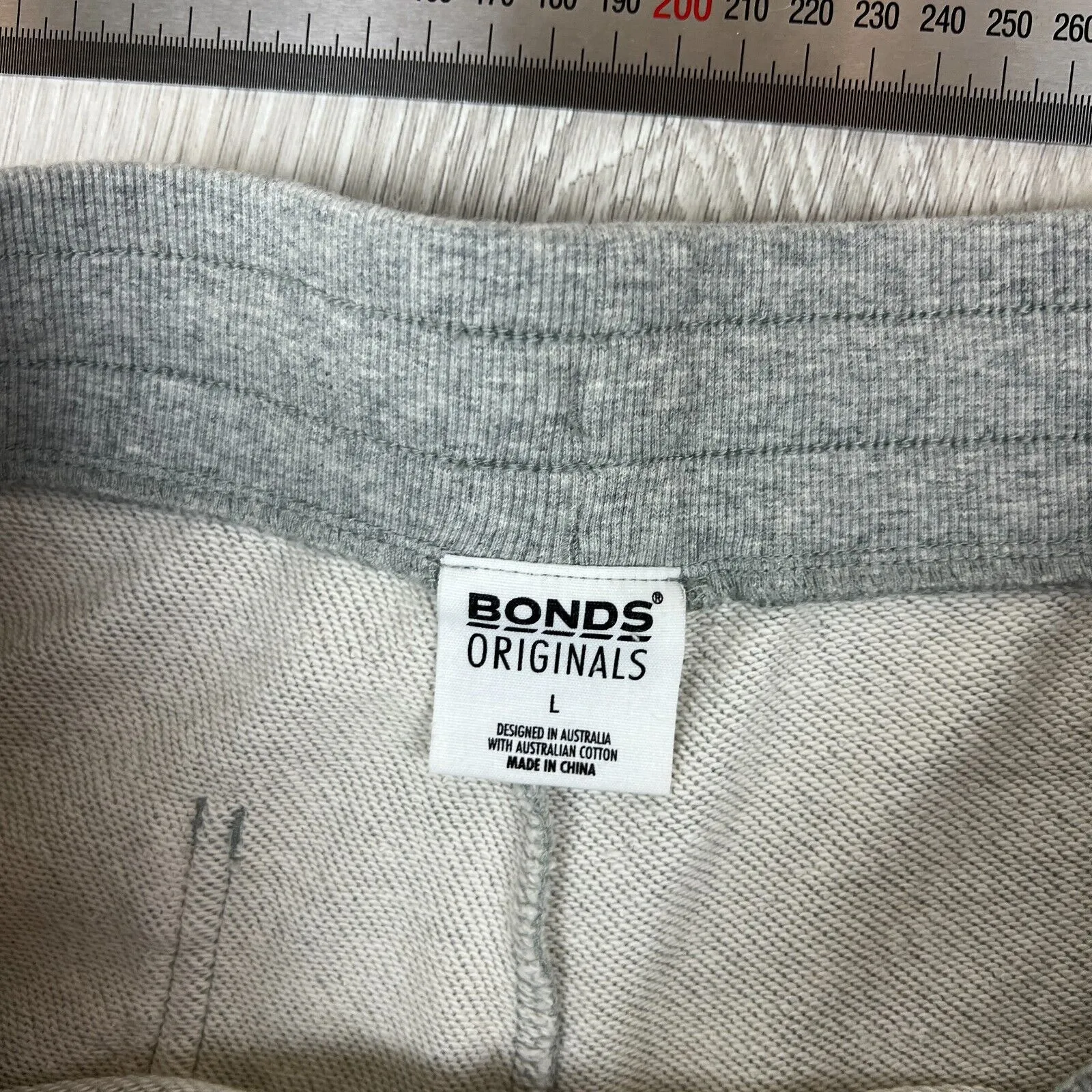 Bonds Grey Cotton Casual Cuffed Jogger Sweat Pants Size Large