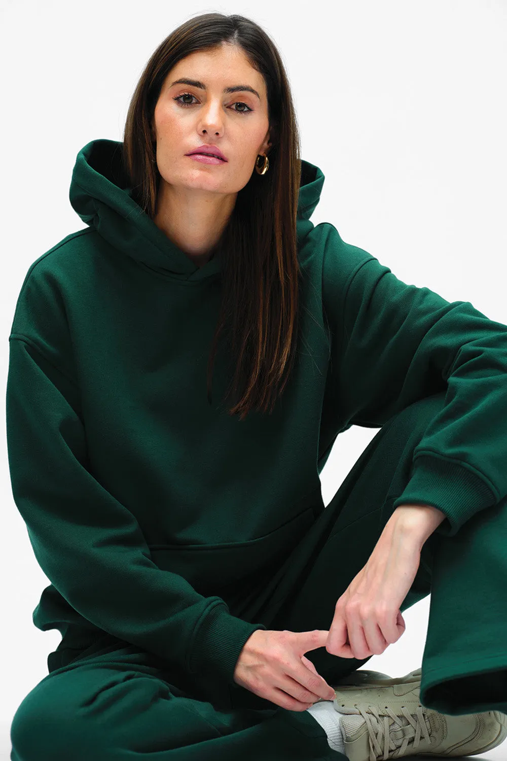 Bottle Green Wear A Hug Oversized Hoodie